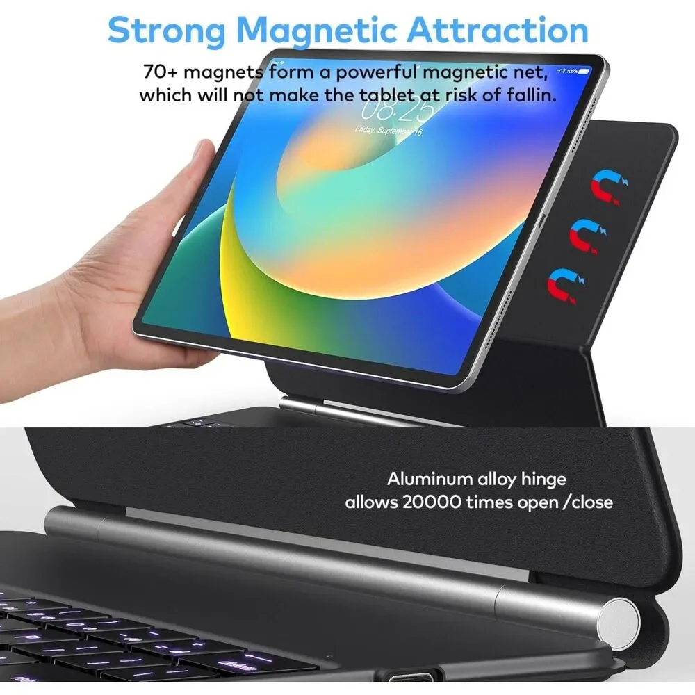 Magic Keyboard Case for iPad Air 13 M4 M2 Pro 12.9 Floating Cantilever